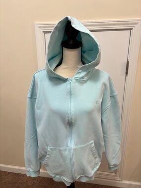 ZYIA Active Pale Blue Fleece Zip Jacket size Large